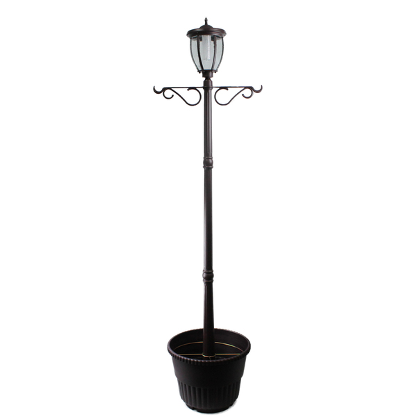 Sun-Ray Sun-Ray Kenwick Solar Lamp Post and Planter - Bronze 302064